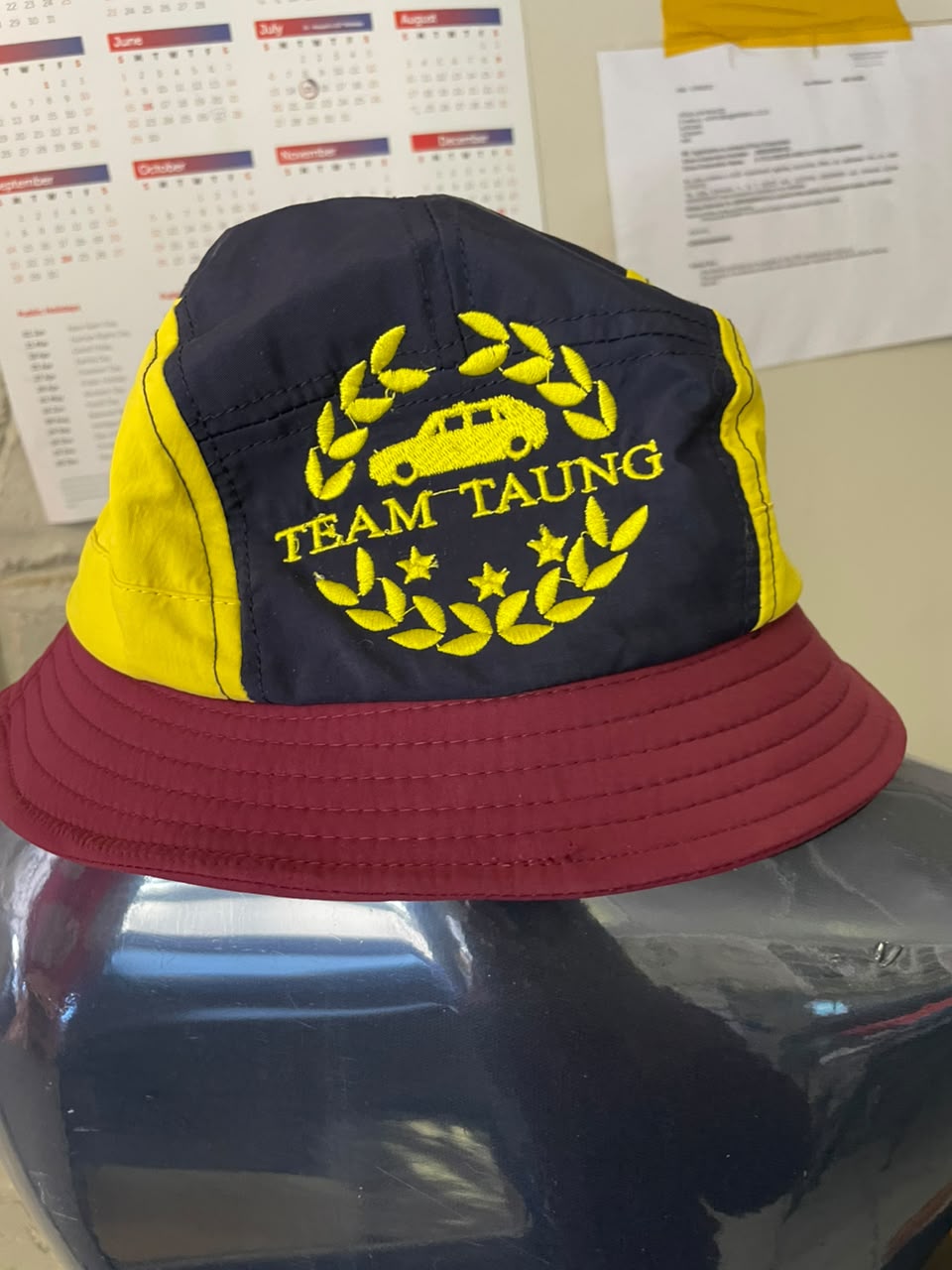 Finished embroidered bucket hat