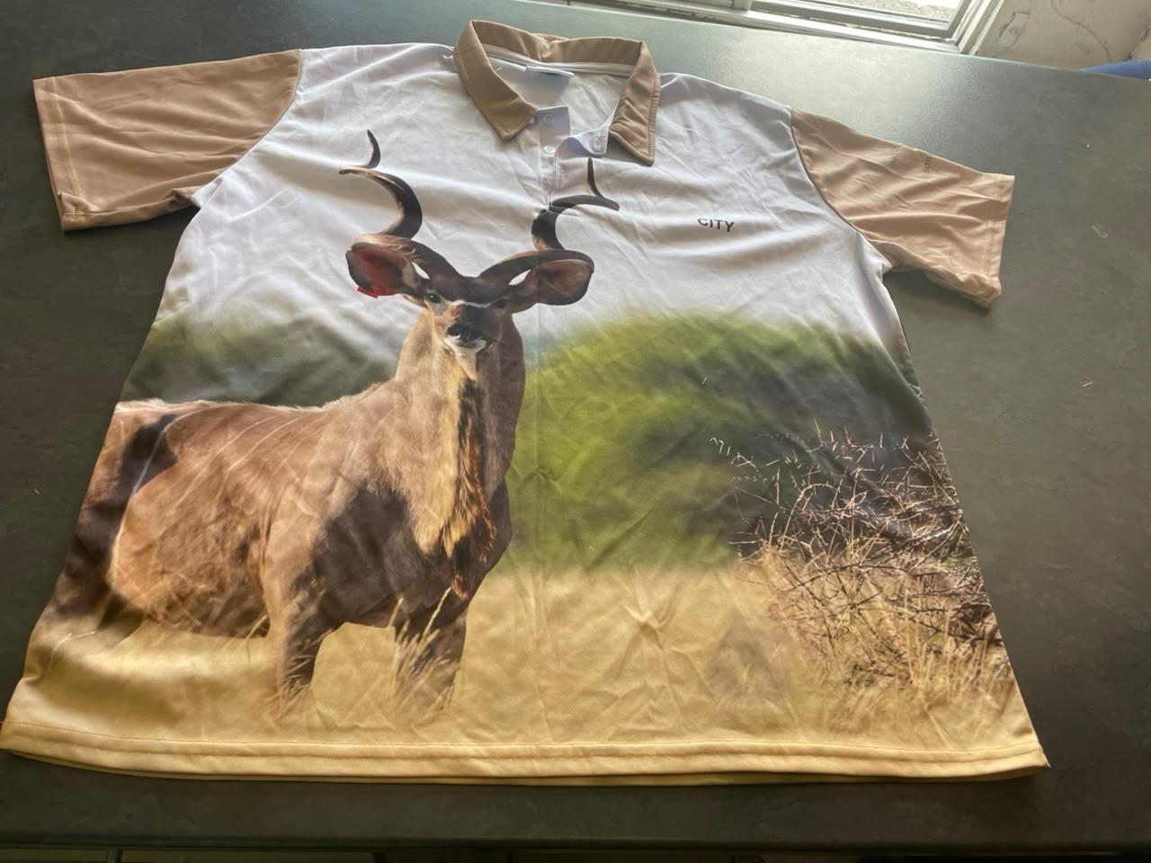 Full-colour custom printed golf shirt