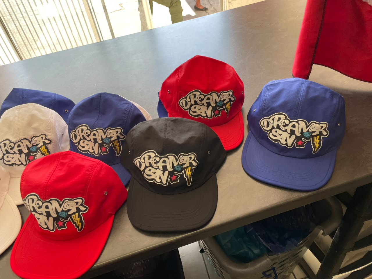 Collection of custom branded caps